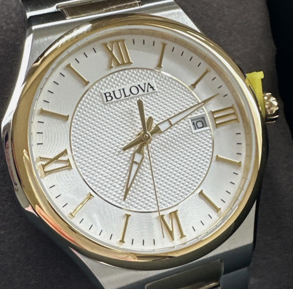 Bulova Men's Classic Date Indicator Quartz Silver Watch 41MM 98B440 $450 RETAIL